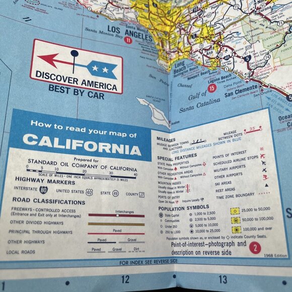 VTG. 1968 Lot Of 3 Chevron Maps Califorina, Orange County, San Francisco USA - Picture 8 of 14